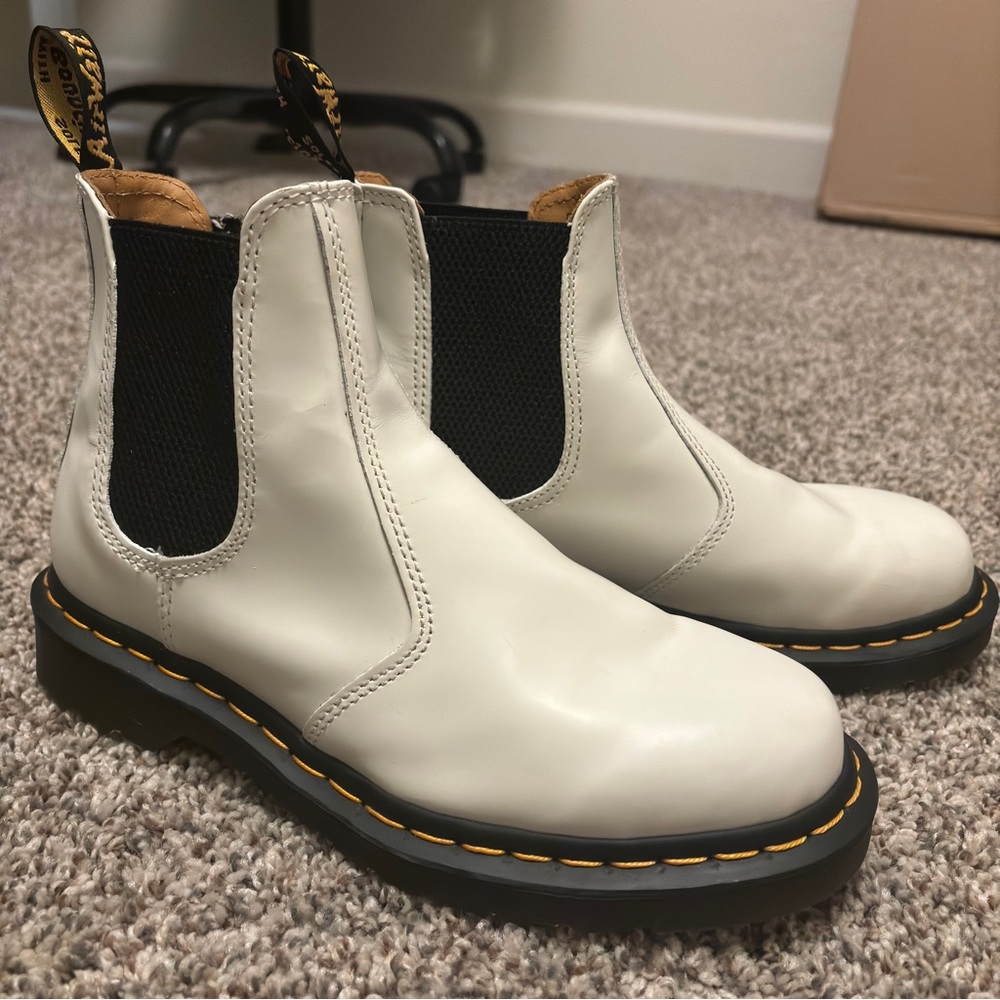 Dr. Martens White Chelsea Boots